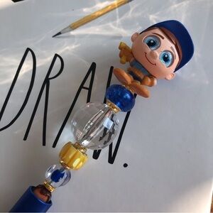 Disney Doorables: Wreak it Ralph: Fix-it Felix handmade beaded pen